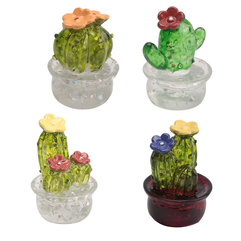 Figurines de cactus miniatures A84X-4Pcs