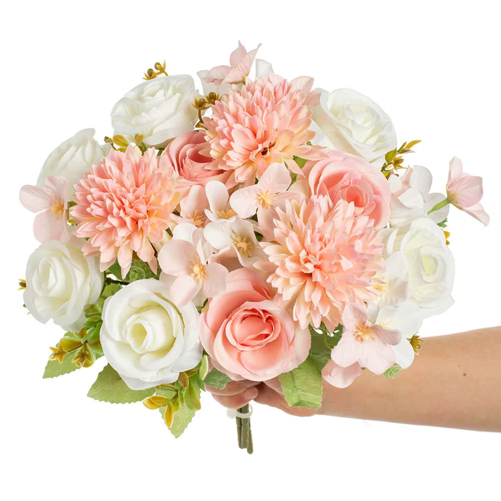 Fleur artificielle Soie hortensia rose de Haute Qualité Vacances Mariage nuptiale bouquet Accueil vase table BRICOLAGE cadeau scrapbook Décoration