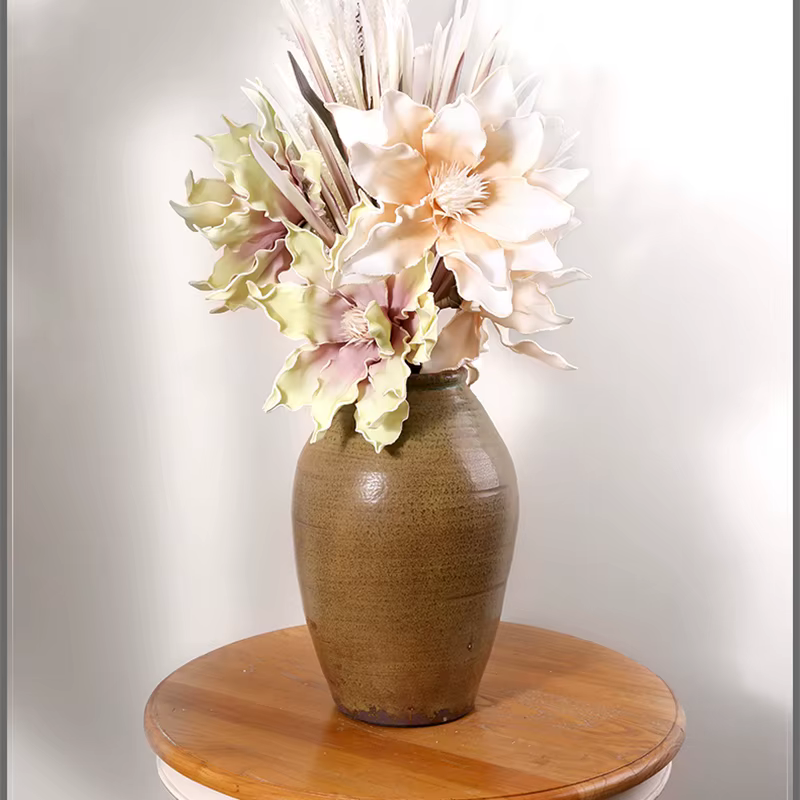 Grandes fleurs artificielles rétro pour décoration de bureau
