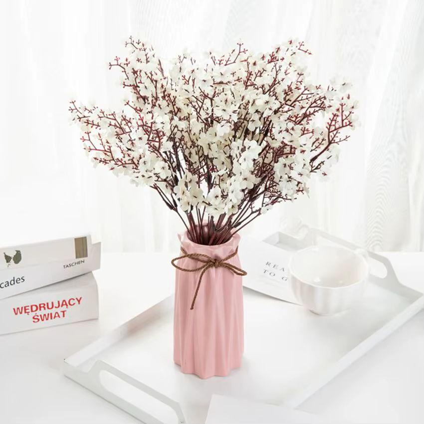 Fleur artificielle Soie Gypsophila Pêche Maison Vase Table En Plein Air Jardin Arche De Mariage Bouquet De Mariée Festival BRICOLAGE Décoration de Scène