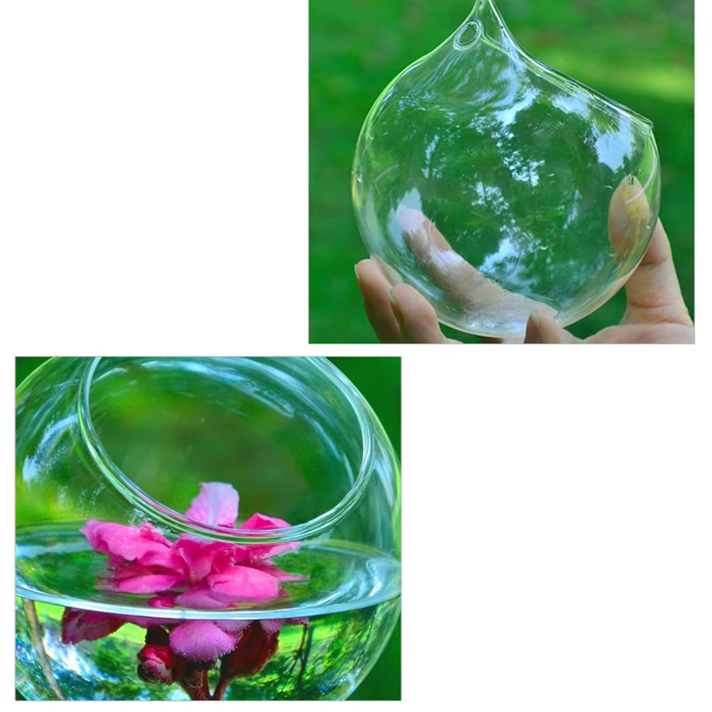 Boule suspendue créative en verre transparent