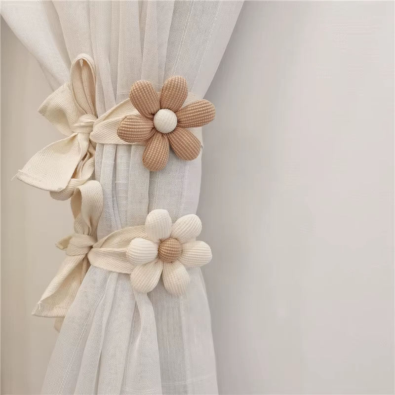 Rideau à fleurs ours Kawaii