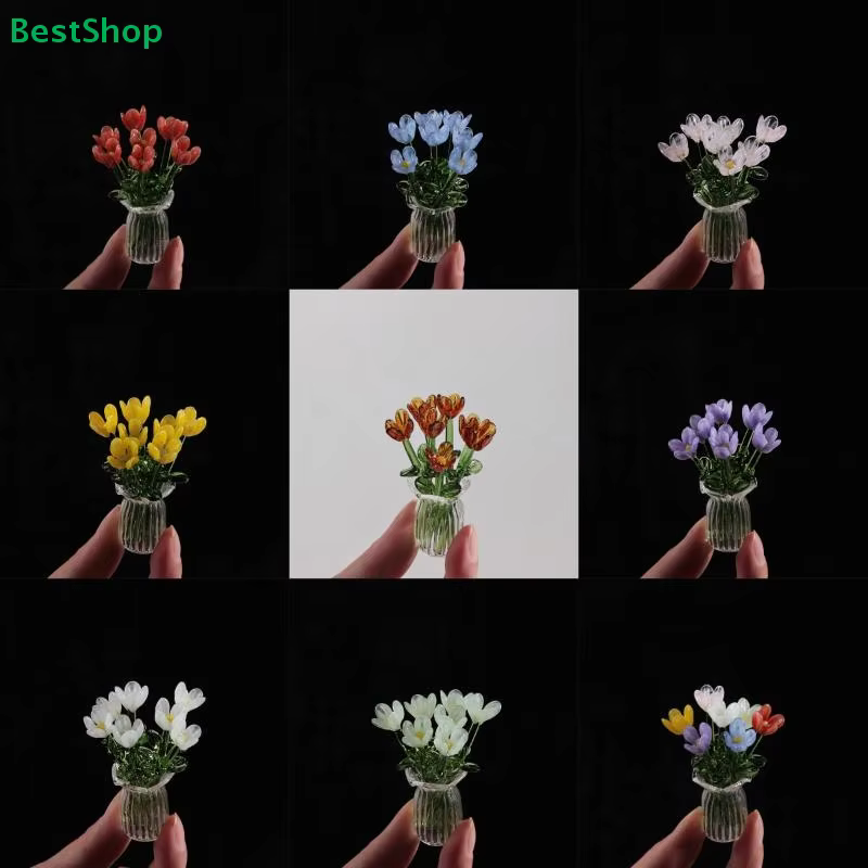 〔Liy〕Mini Fleurs en Verre Réalistes