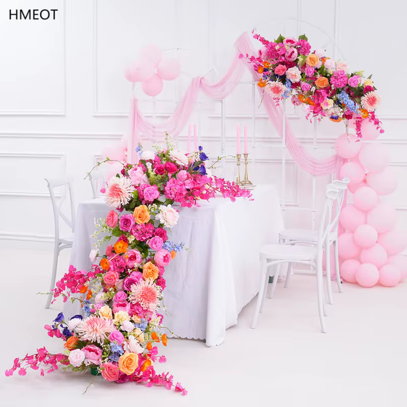 Composition florale rose vif