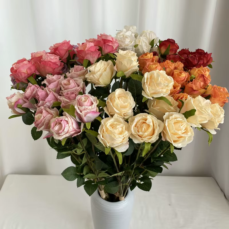 Bouquet de roses bulgares artificielles