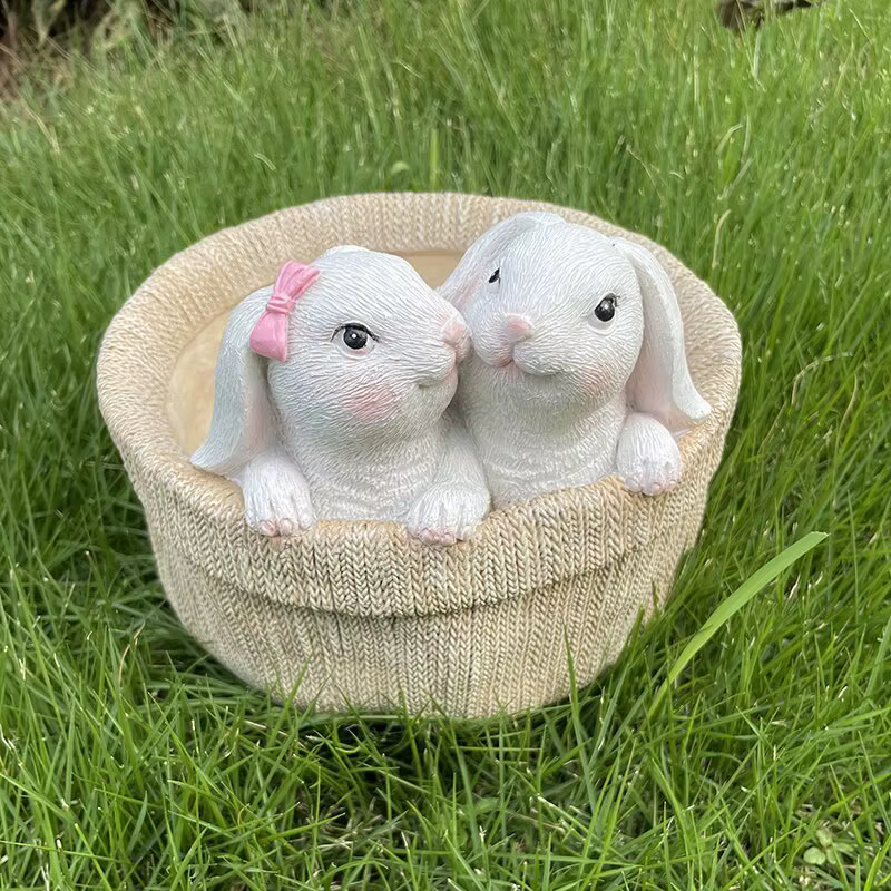 Pot de fleur de lapin de pâques