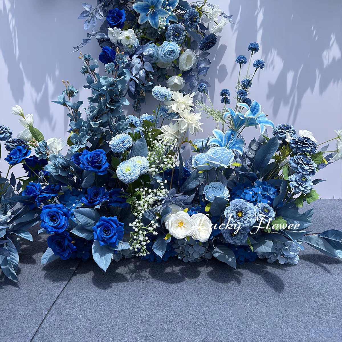 Fleurs artificielles d'extérieur de couleur bleue