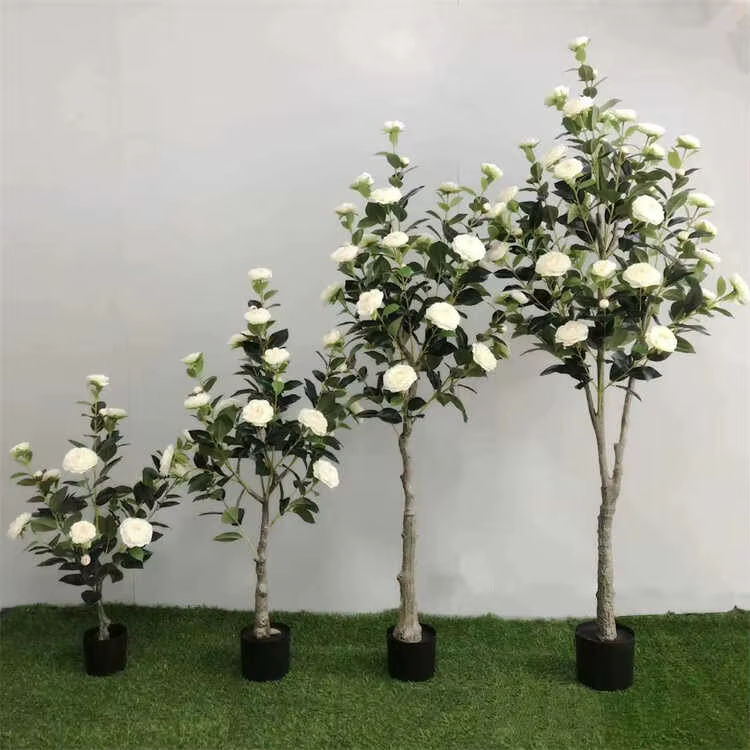 Camélia plantes artificielles arbre haute Faux décor maison mariage noël pâques nouvel an plastique vert décoration verdure fleurs