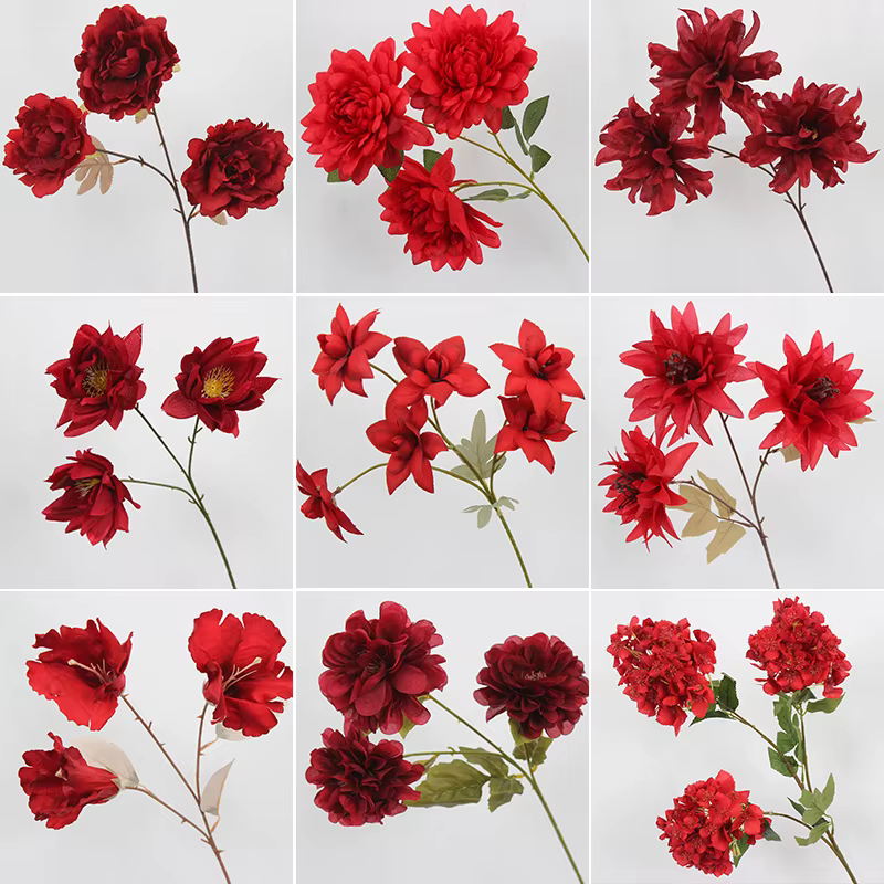 Fleur à branche unique série rouge