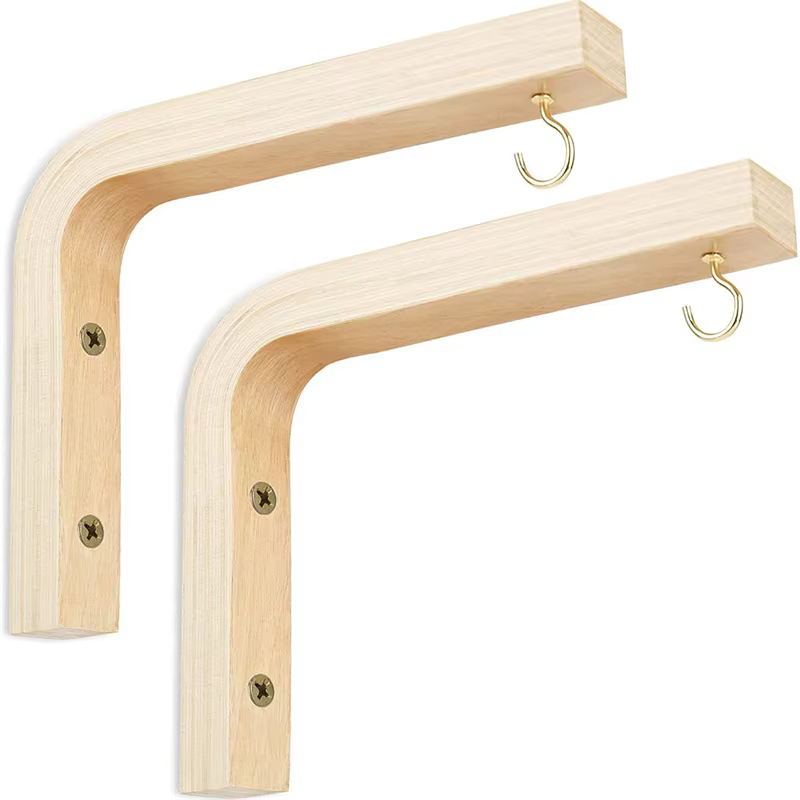 Cintres Muraux en Bois Naturel de Style Nordique