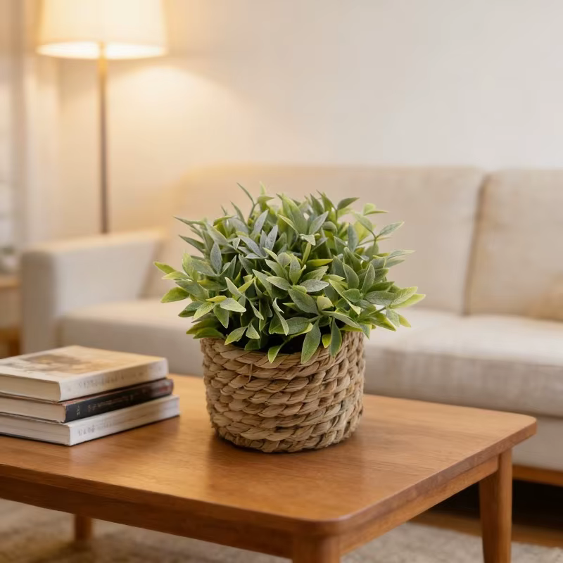 Plante artificielle verte en pot de 11 cm