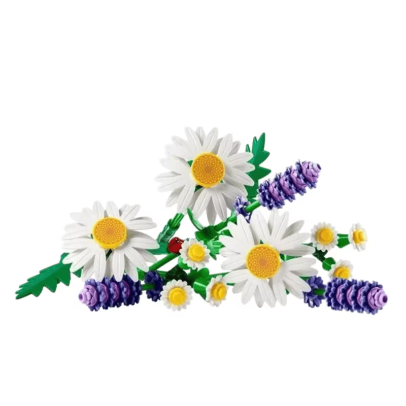 Nouveaux blocs de construction 2026, fleurs, plantes, petites marguerites blanches, lavande, jouets de construction, décoration, cadeaux