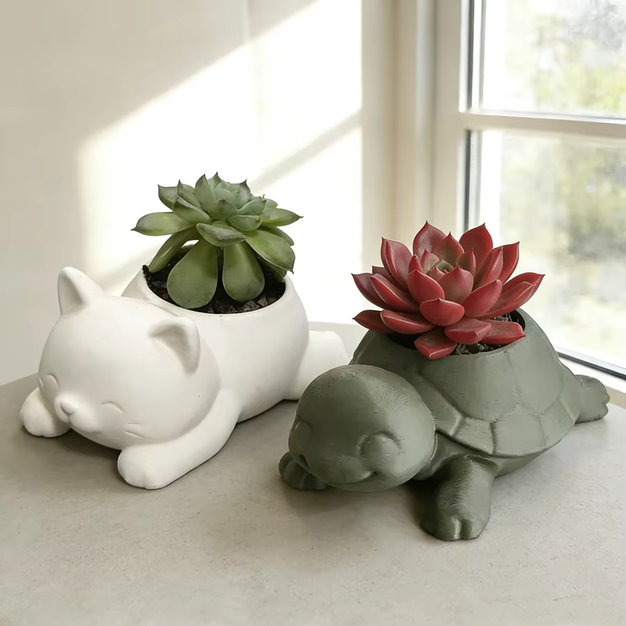 Pot de fleurs pour plantes succulentes en forme d'animal mignon