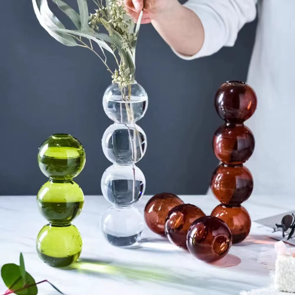 Vase à fleurs hydroponique en verre pour salle à manger