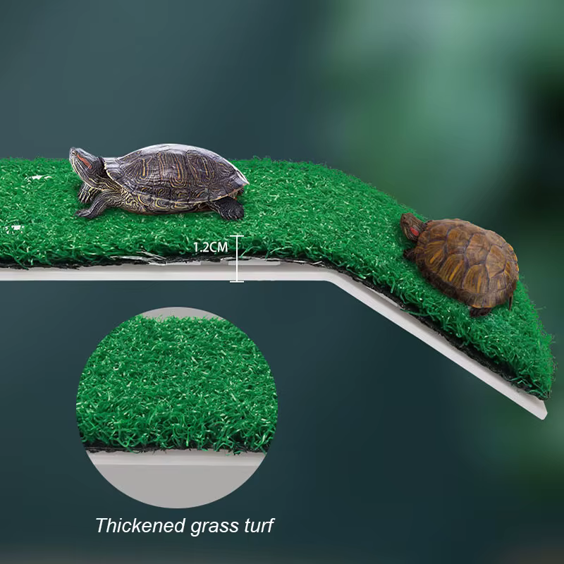Plate-forme de se prélasser pour tortues, Simulation d'habitat, rampe de pelouse, quai de tortue, île flottante pour Reptile, Terrarium, accessoire d'aquarium