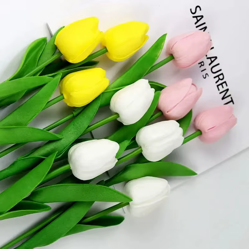Bouquet de fleurs artificielles tulipes au toucher réel
