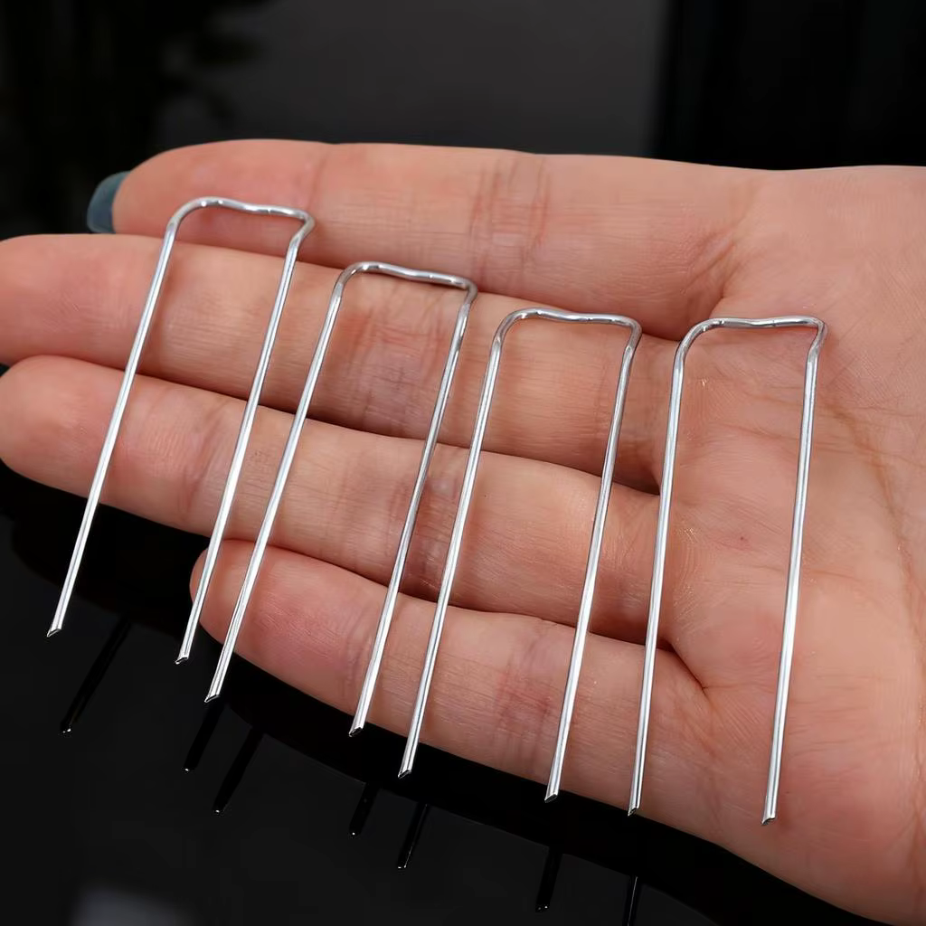 Clips de fixation portables et compacts pour jardinage - Pinces de support de plantes galvanisées en forme de M