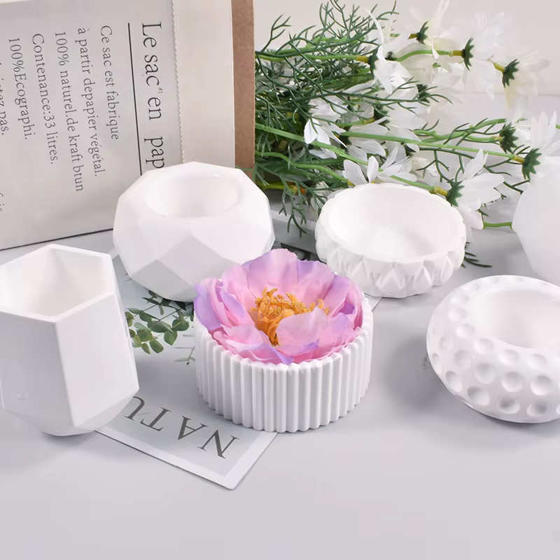 1/5 pièces Moule en silicone DIY pour pot de fleurs en béton