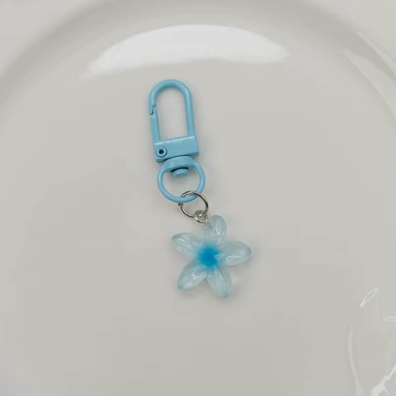 Porte-clés à fleurs mignons pour femmes, pendentif de sac en résine, bricolage, bijoux, décoration d'écouteurs, cadeau pour fille