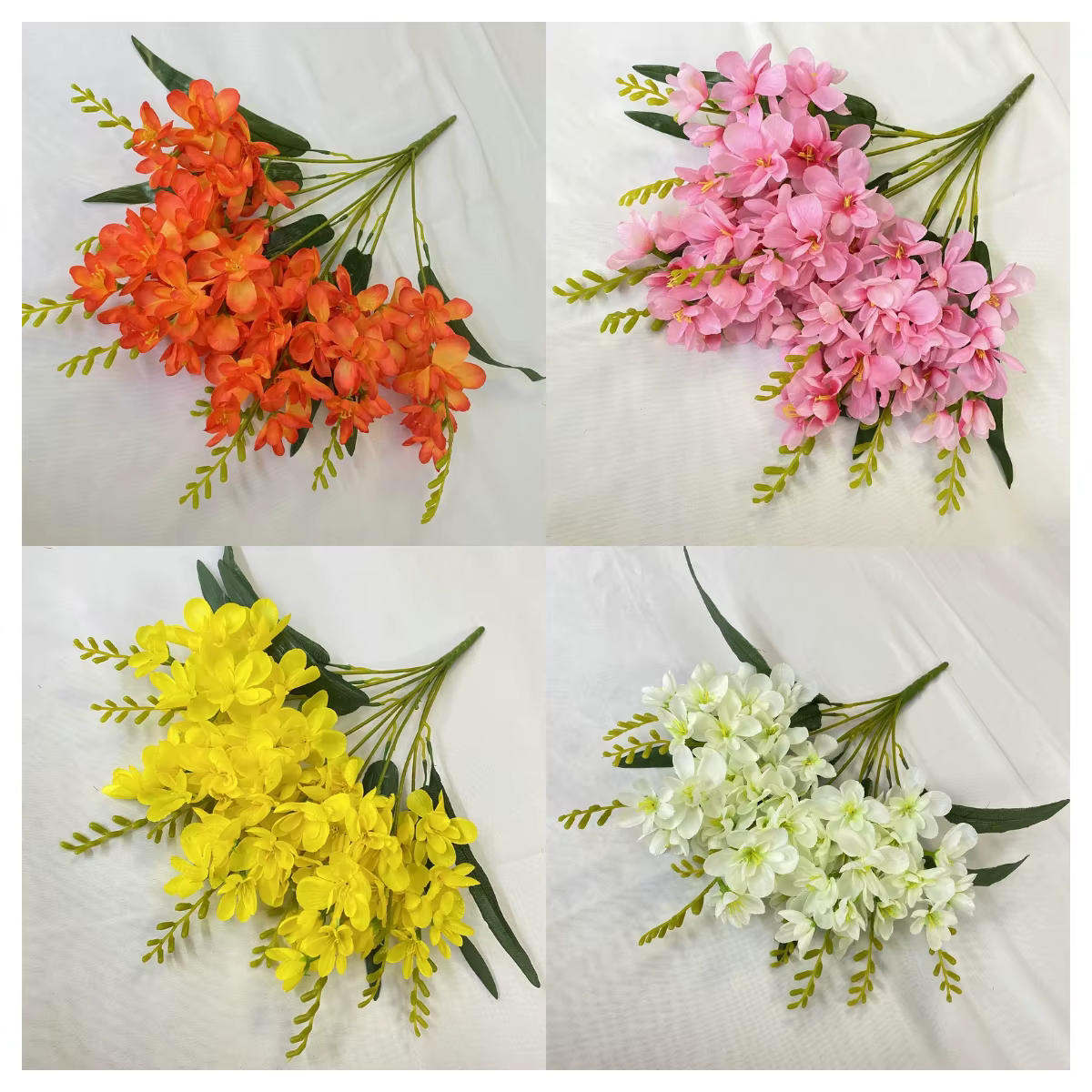 Fleurs de Freesia artificielles à 9 fourchettes