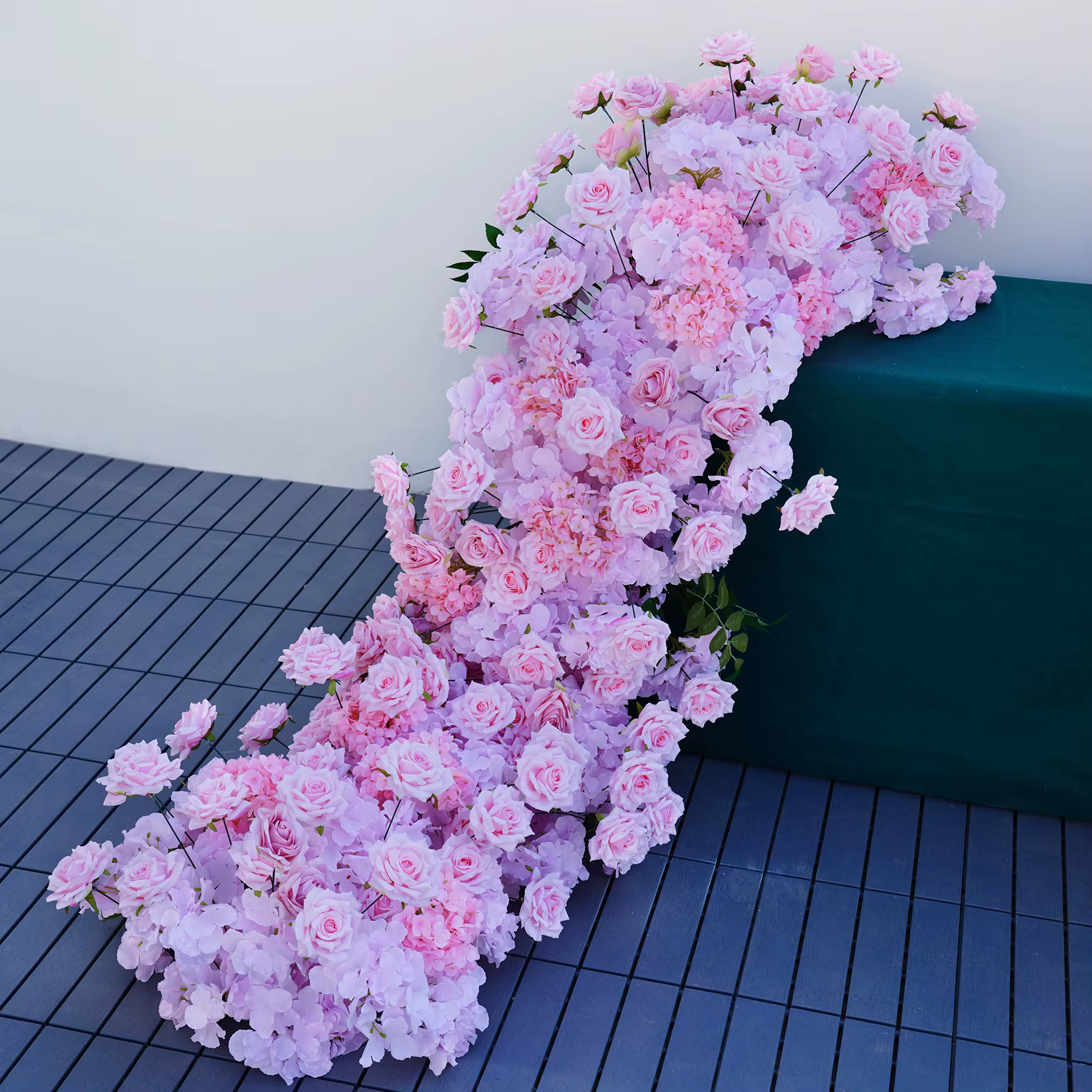 Chemin de Table hortensia Rose blanche H8147