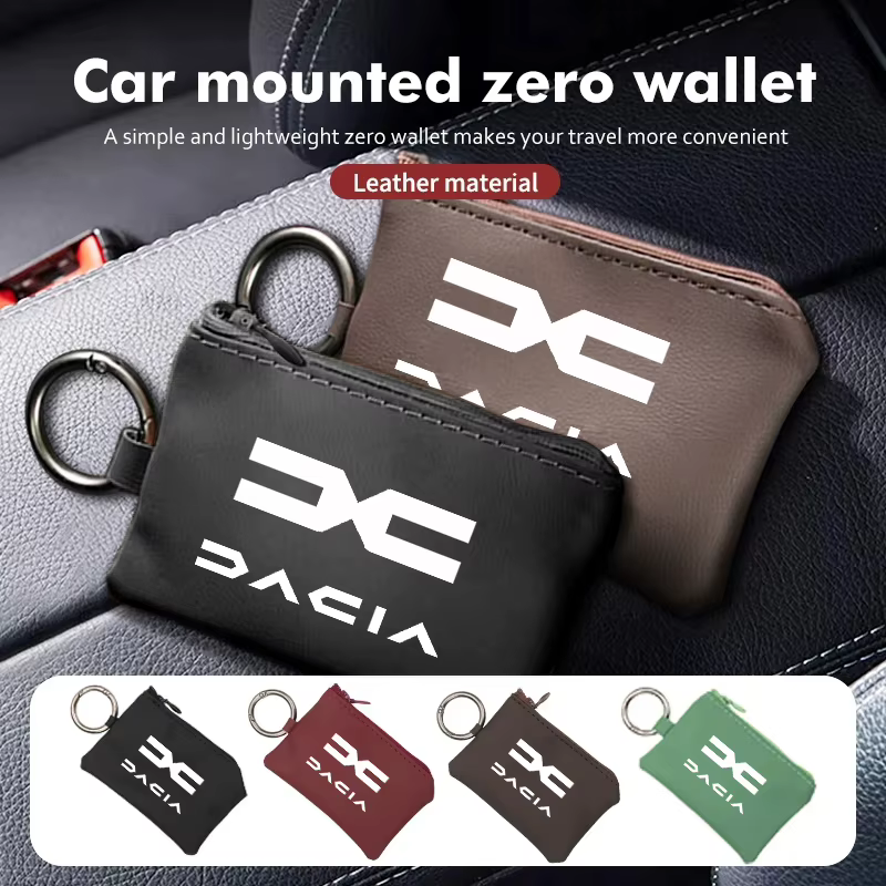 Accessoires de voiture, porte-clés en cuir, porte-cartes, porte-clés avec emblème, pochette pour Dacia Bigster Spring Duster Sandero Jogger Dokker Lodgy