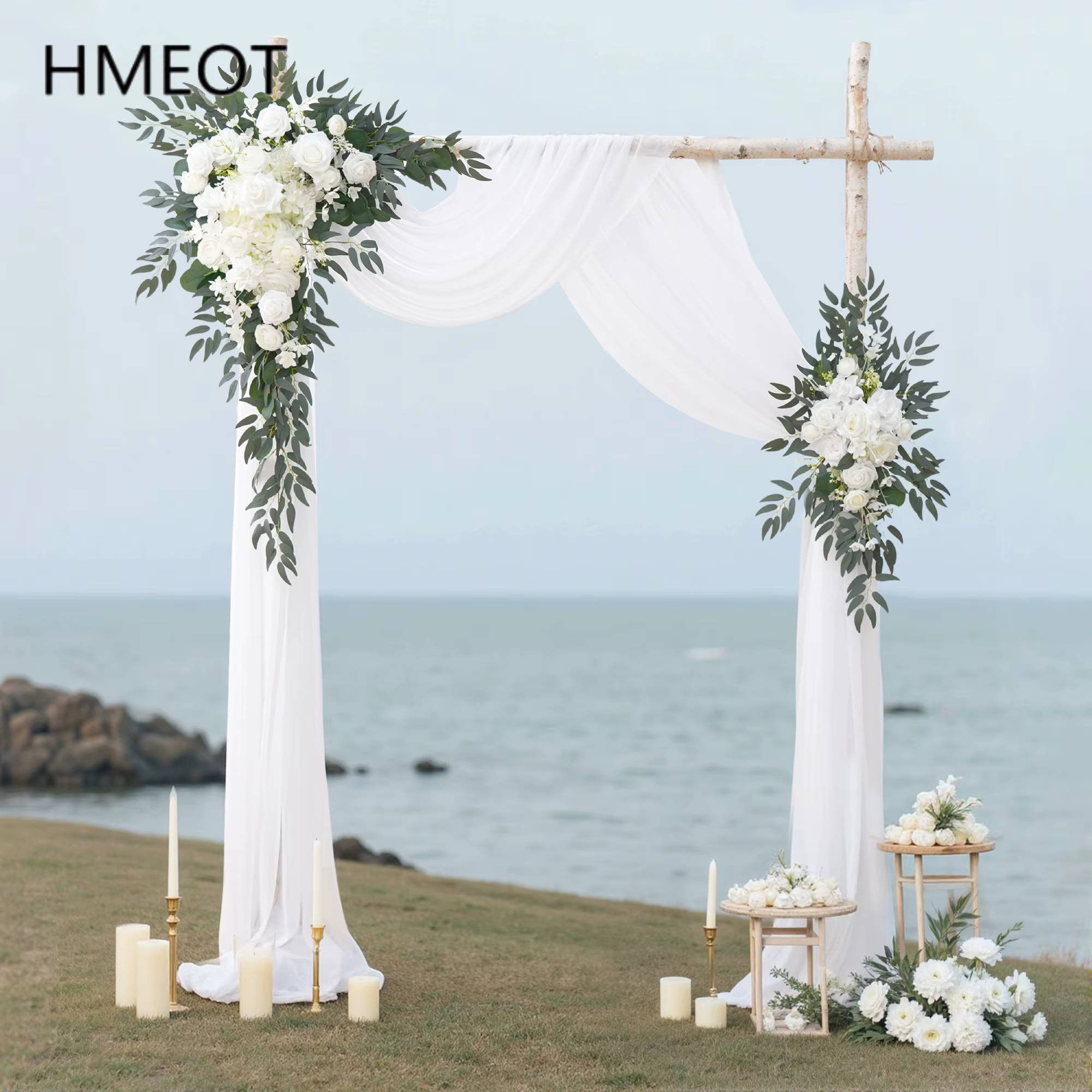 H8995 Kit de fleurs en arc de mariage avec gaze