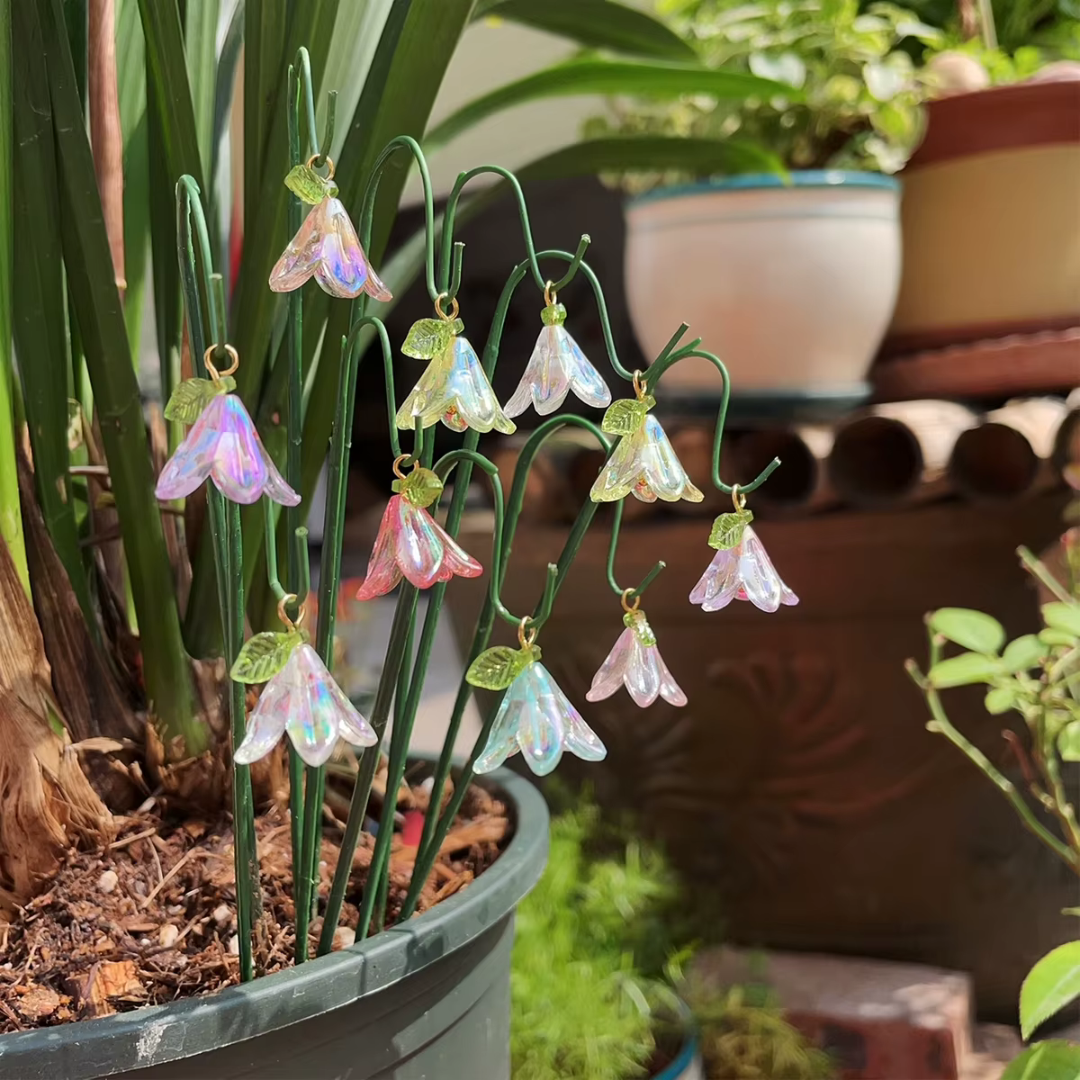 Ensemble de 10 pièces de décoration de jardin et kit de plantation imitation lys de la vallée