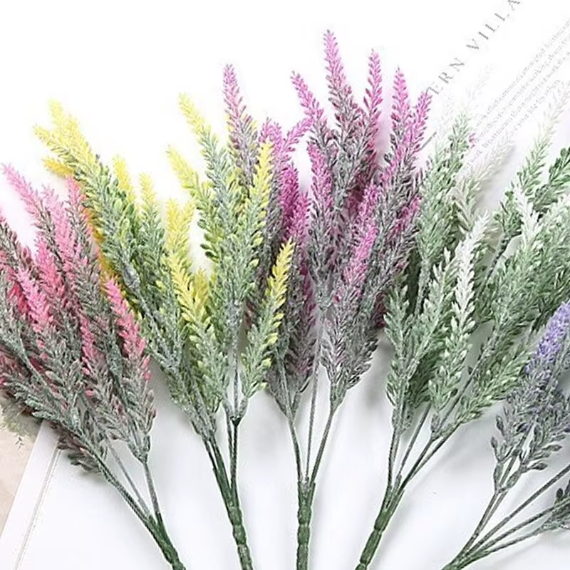 Fleurs artificielles flocées