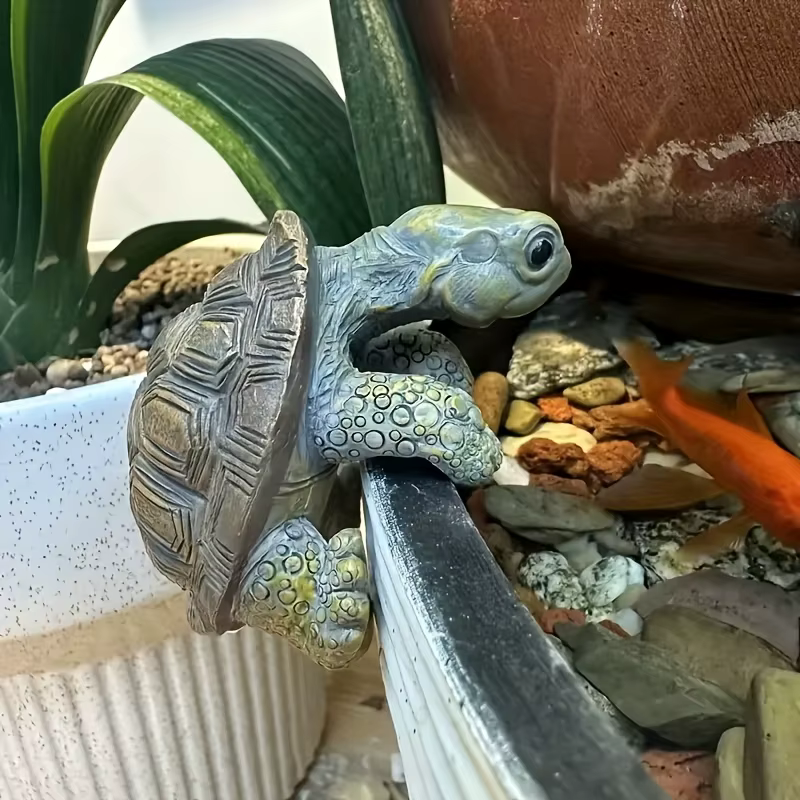Statue de tortue de jardin pour décoration d'aquarium, accessoires pour aquarium, pour jardin extérieur, cour, piscine, décoration paysagère, 1 pièce