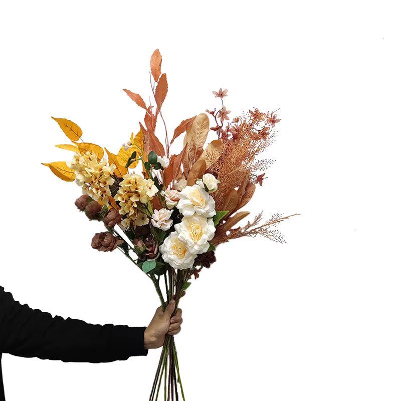 Bouquet botanique rose en rayonne d'automne