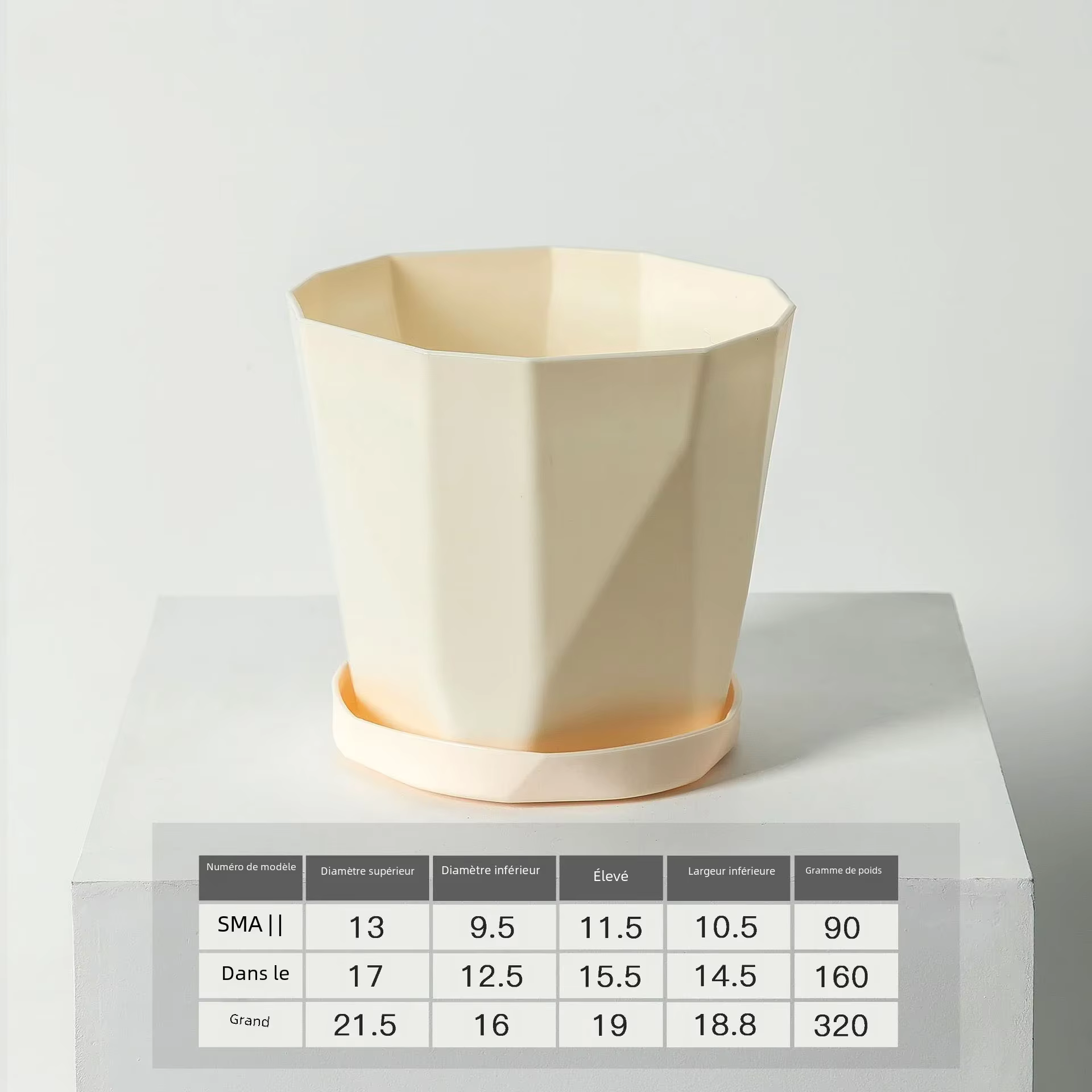 Pots de fleurs en plastique pour intérieur et extérieur