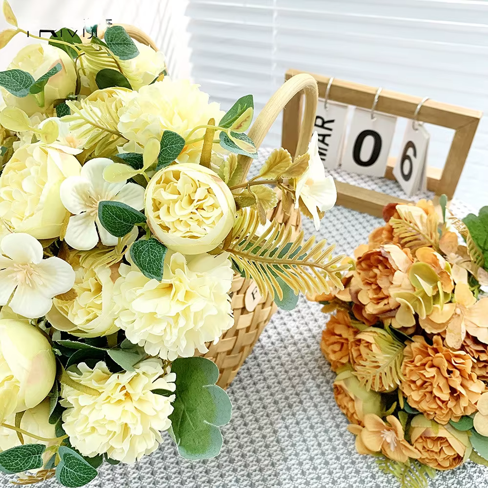Grandes roses de thé artificielles en soie