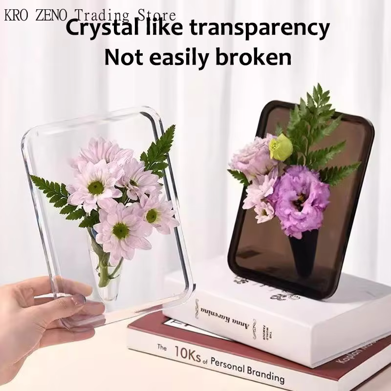 🔝 Vase à fleurs en acrylique transparent