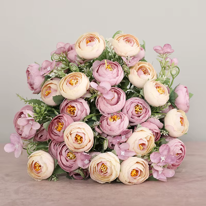 Vases de roses à thé multicolores pour décoration de maison
