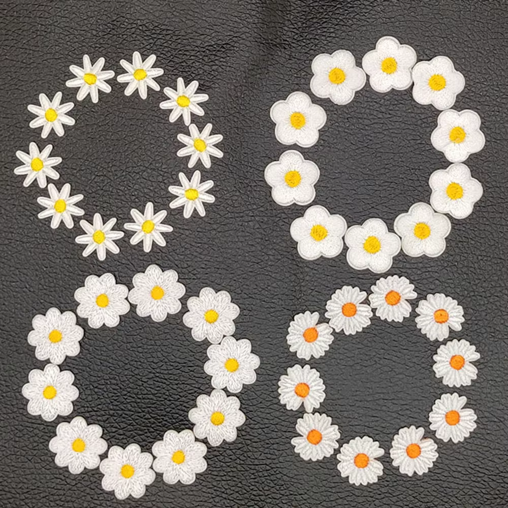 Lot de 10 Pièces de Patchs Brodés Détruire, Fleurs, Fer à Repasser