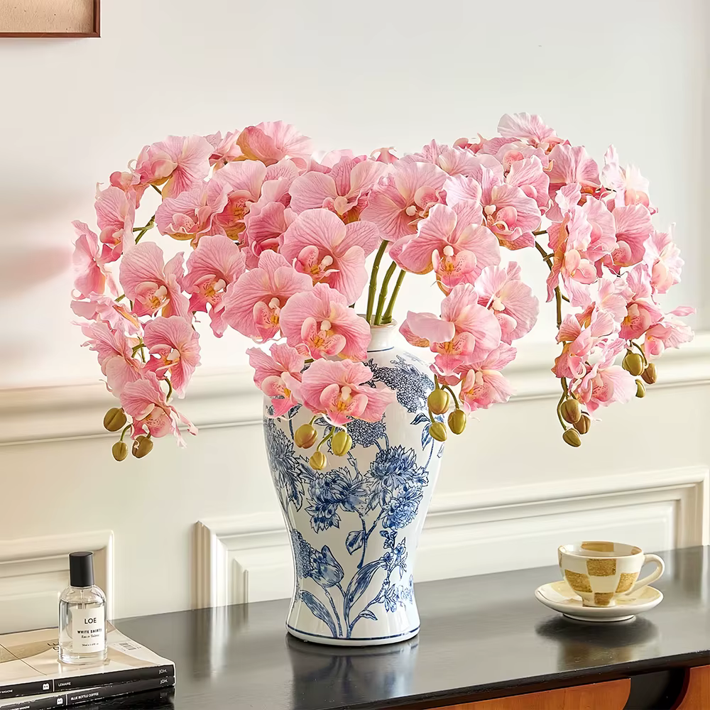 Bouquet de 9 orchidées papillon en latex
