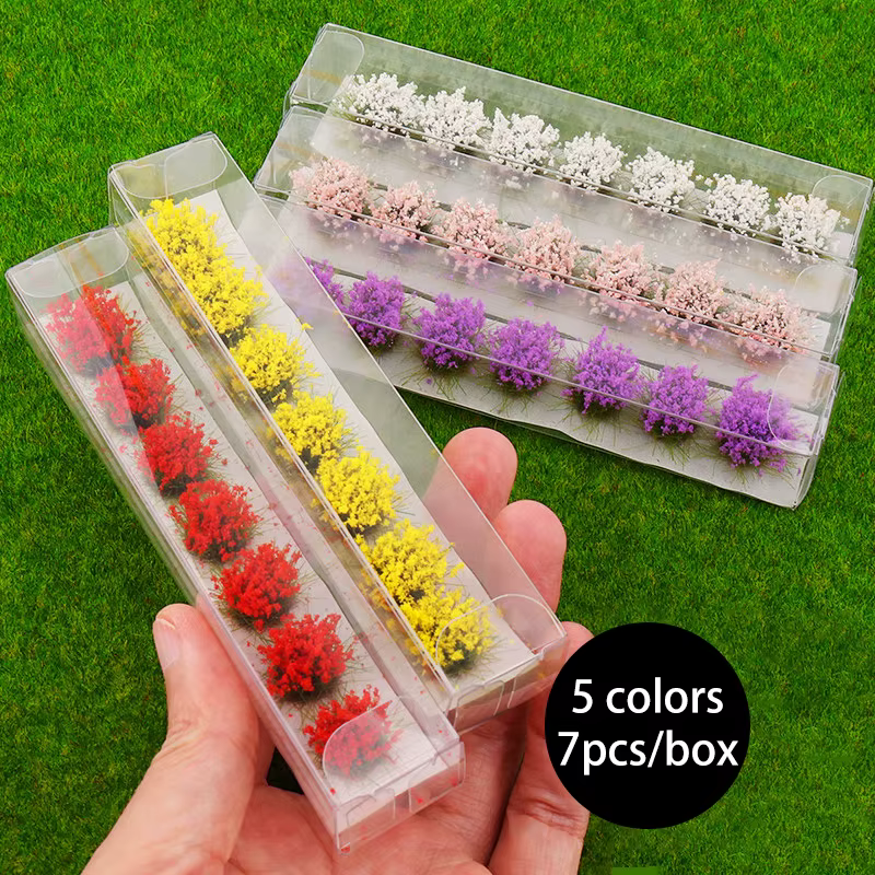 7 pièces/boîte 12mm Kits de modèles de grappes florales pour décor de jardin paysager