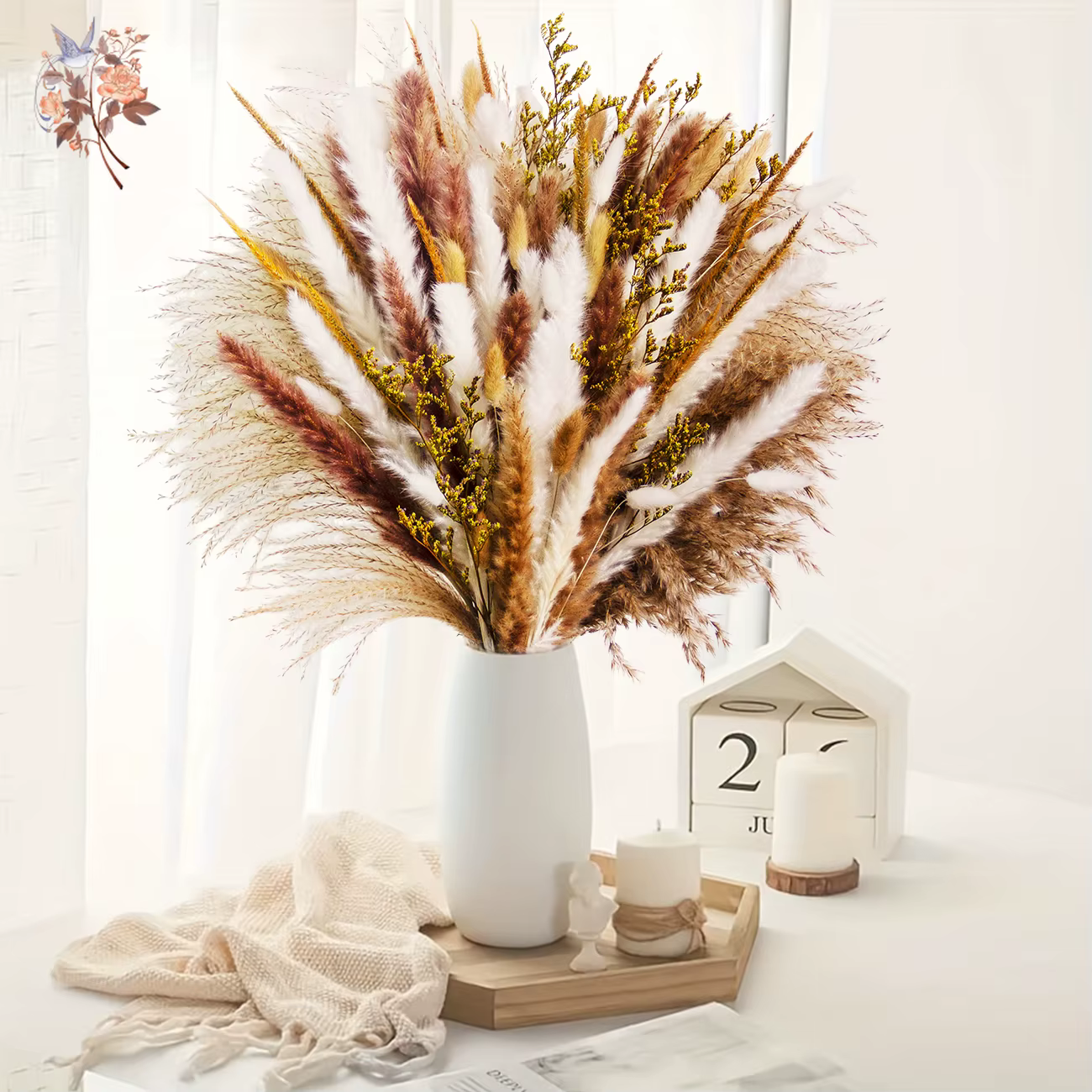 Bouquet de roseaux des marais séchés naturels