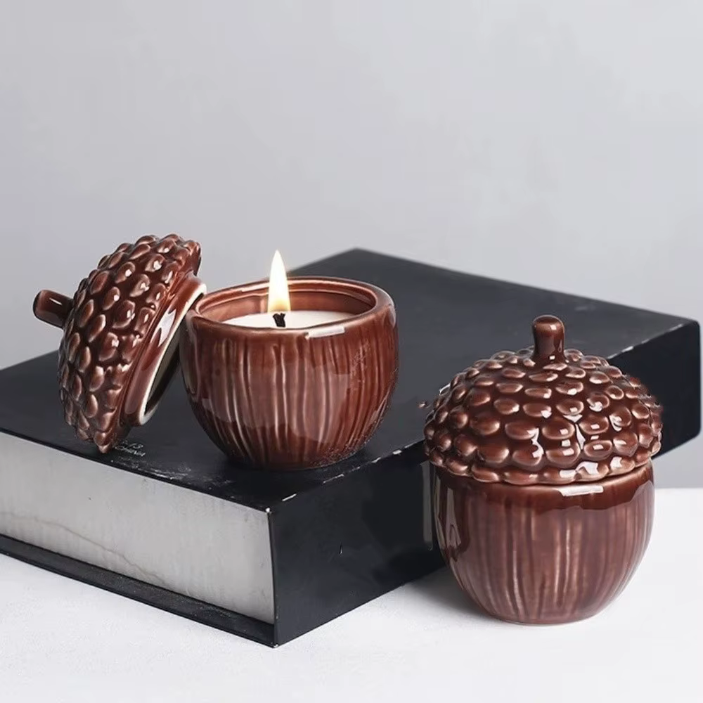 Pot de rangement décoratif multifonctionnel en céramique avec couvercle