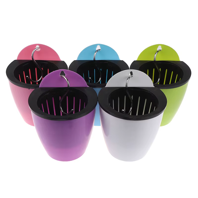 Pot de fleur en plastique automatique durable avec crochet