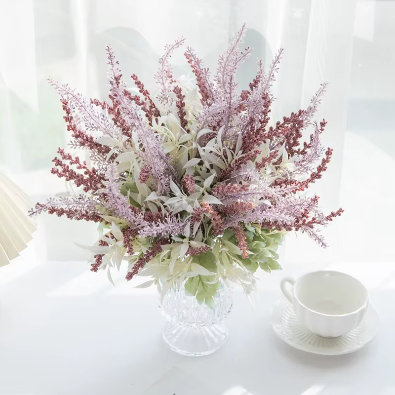 Plantes artificielles lavande gypsophile fleurs Bouquet PE pour mariage bricolage couronnes de noël Arrangement Floral décor de chambre à coucher
