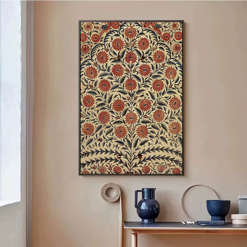 Art populaire indien imprimé Floral persan Vintage arbre de vie fleur de Lotus impressions sur toile peinture mur Art affiche décor à la maison Cuadros