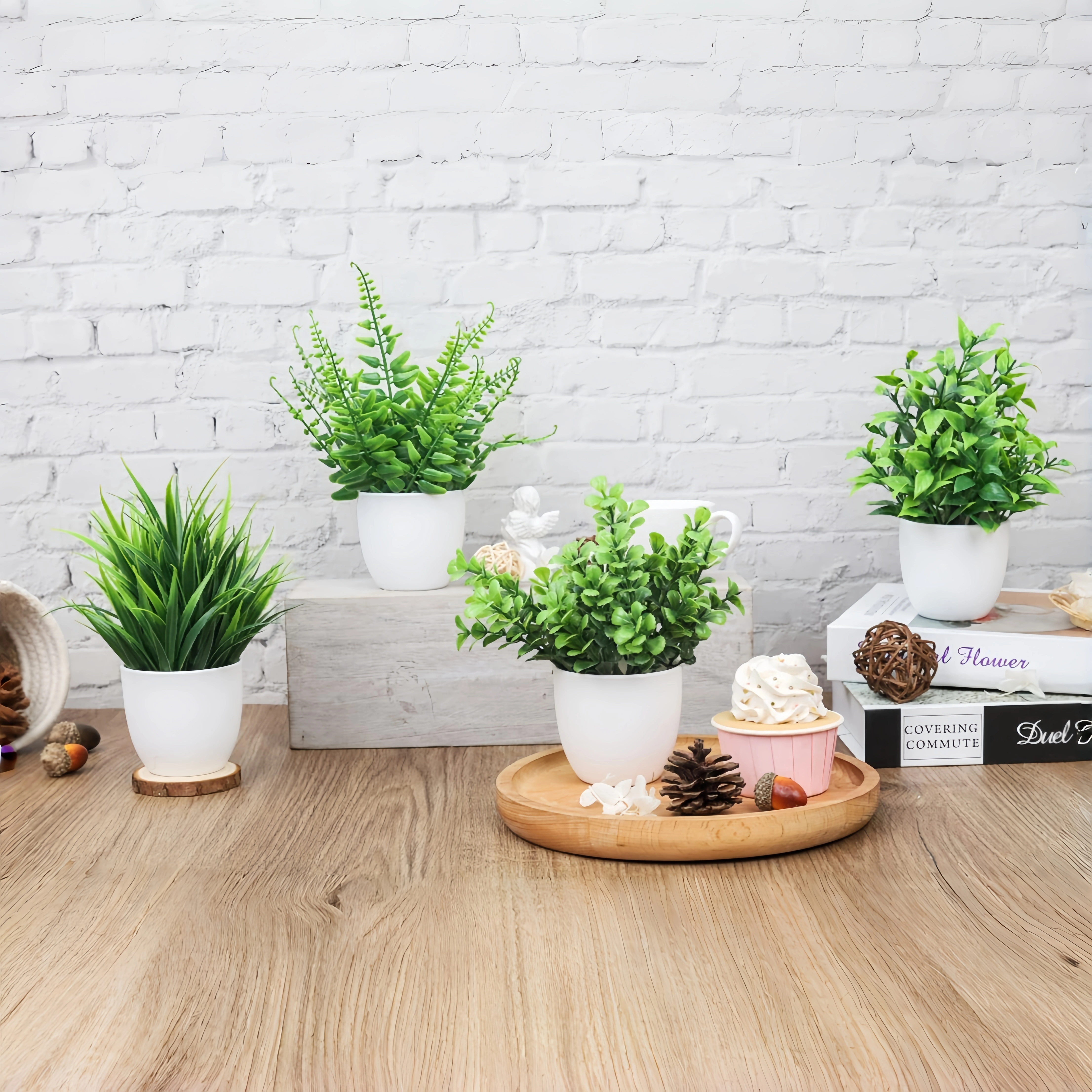 Petites plantes artificielles en pot de 20 cm (7