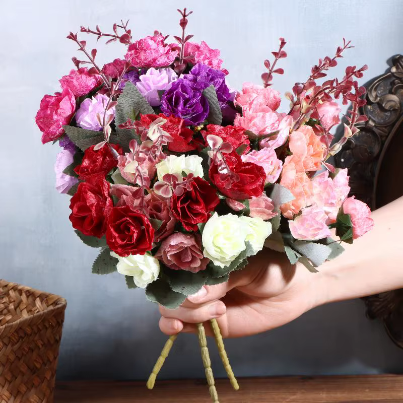 Bouquet de 21 roses artificielles