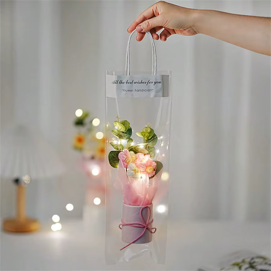 Bouquet de fleurs artificielles en laine bouffante