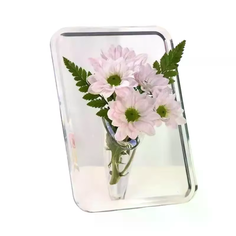 Vase à fleurs en acrylique transparent