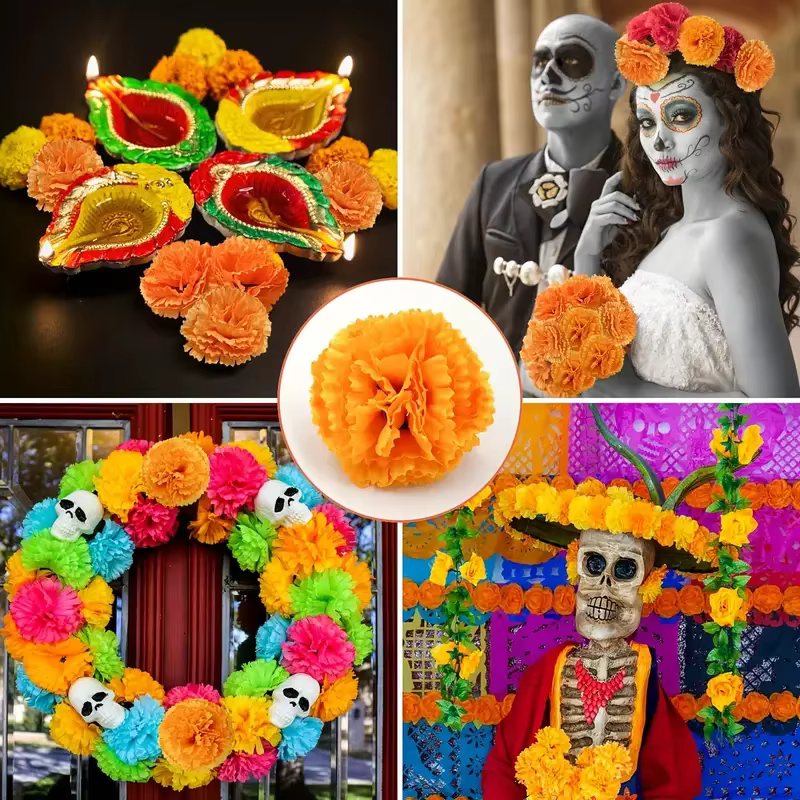Fleurs artificielles de souci mexicain de 2.17 pouces