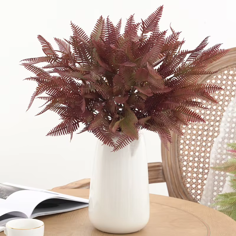 Feuilles de Fougère Artificielles en Plastique
