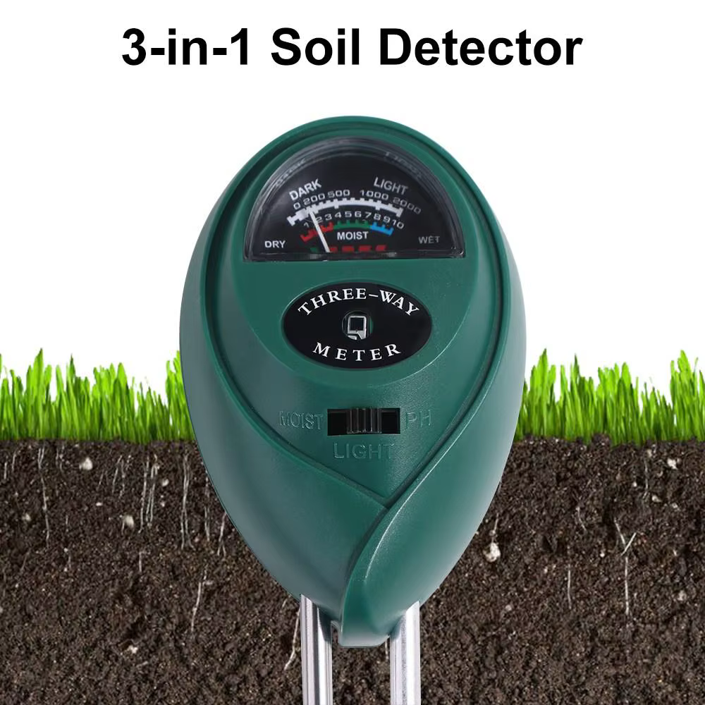 Analyseur 3 en 1 pour le sol, testeur d'humidité, outil de jardinage, testeur de pH du sol, testeur de niveau de pH du sol, plantes, fleurs